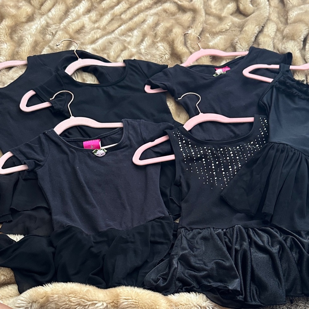 Black Dance Leotards with Skirts